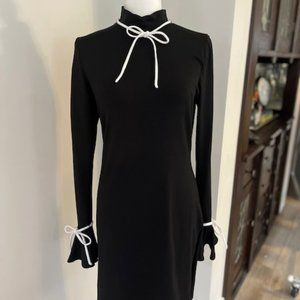 Susan Monaco Black Mock Neck Dress with Ties - Large